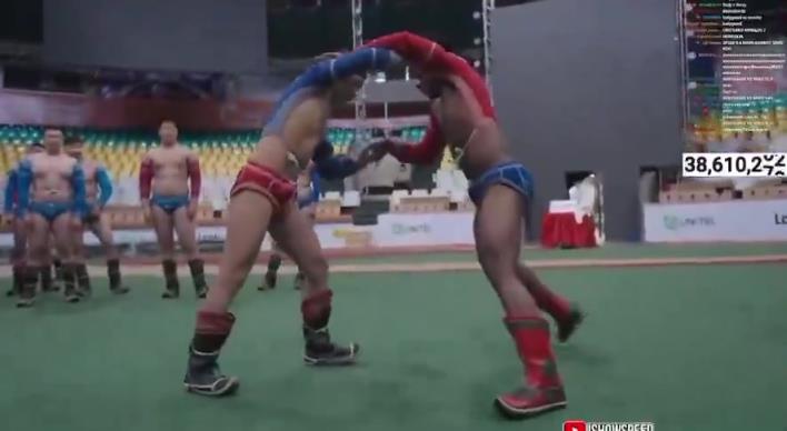 WWE？！甲亢哥与一名蒙古职业摔跤手对决，并使出疯狂终结技！